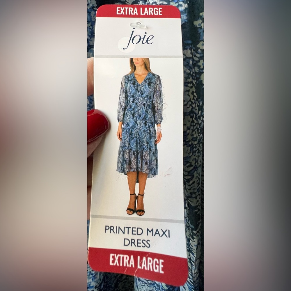 Joie - NWT - XL - Long Sleeve Dress - Blue “Parisian Paisley” Maxi dress - Picture 4 of 13